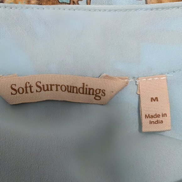 Soft Surroundings Womens Size M Robins Egg Blue Baroque Scrollwork Maxi Dress - Picture 8 of 9